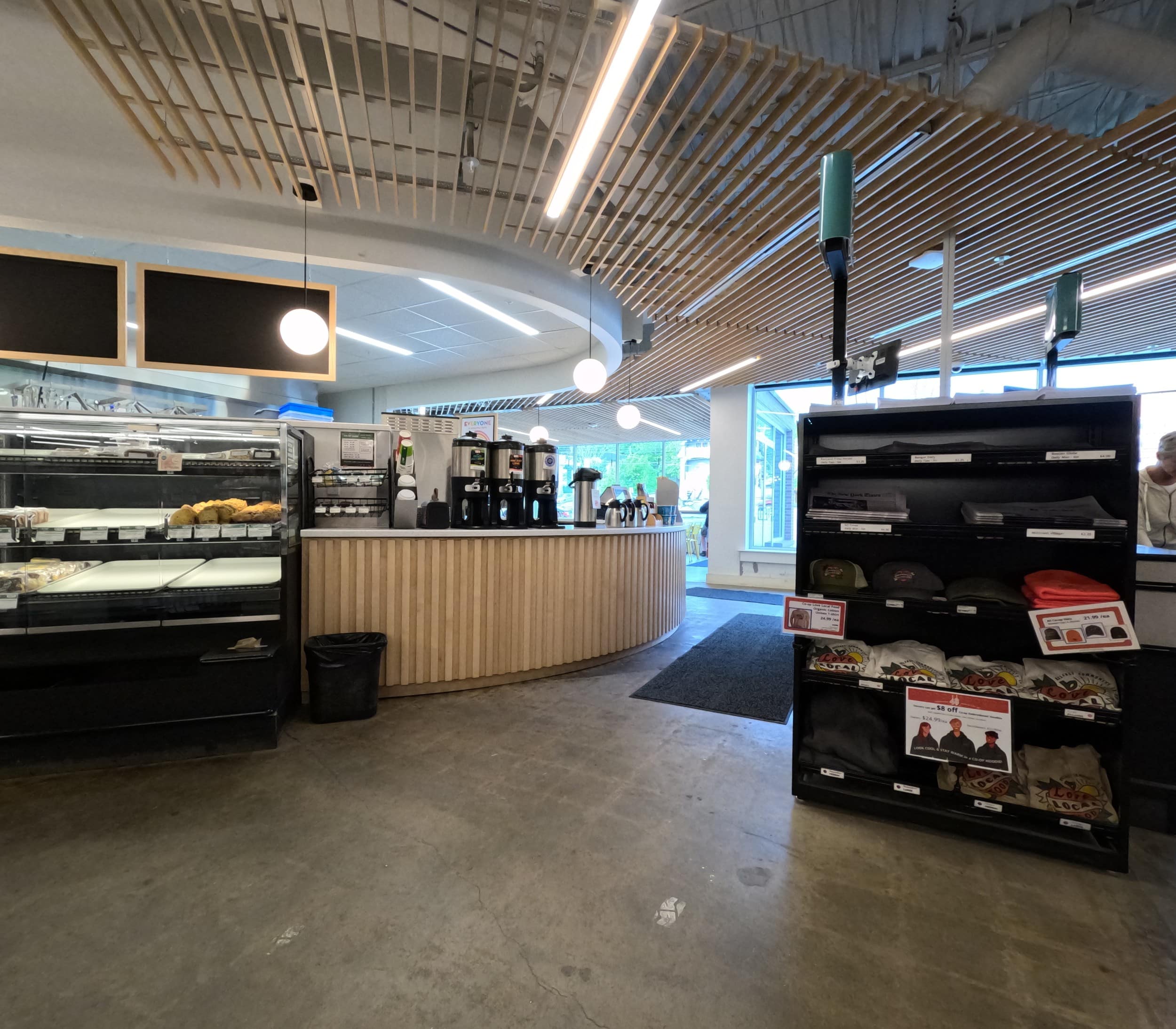 Belfast Community Co-op, purpose built cafe and seating area.