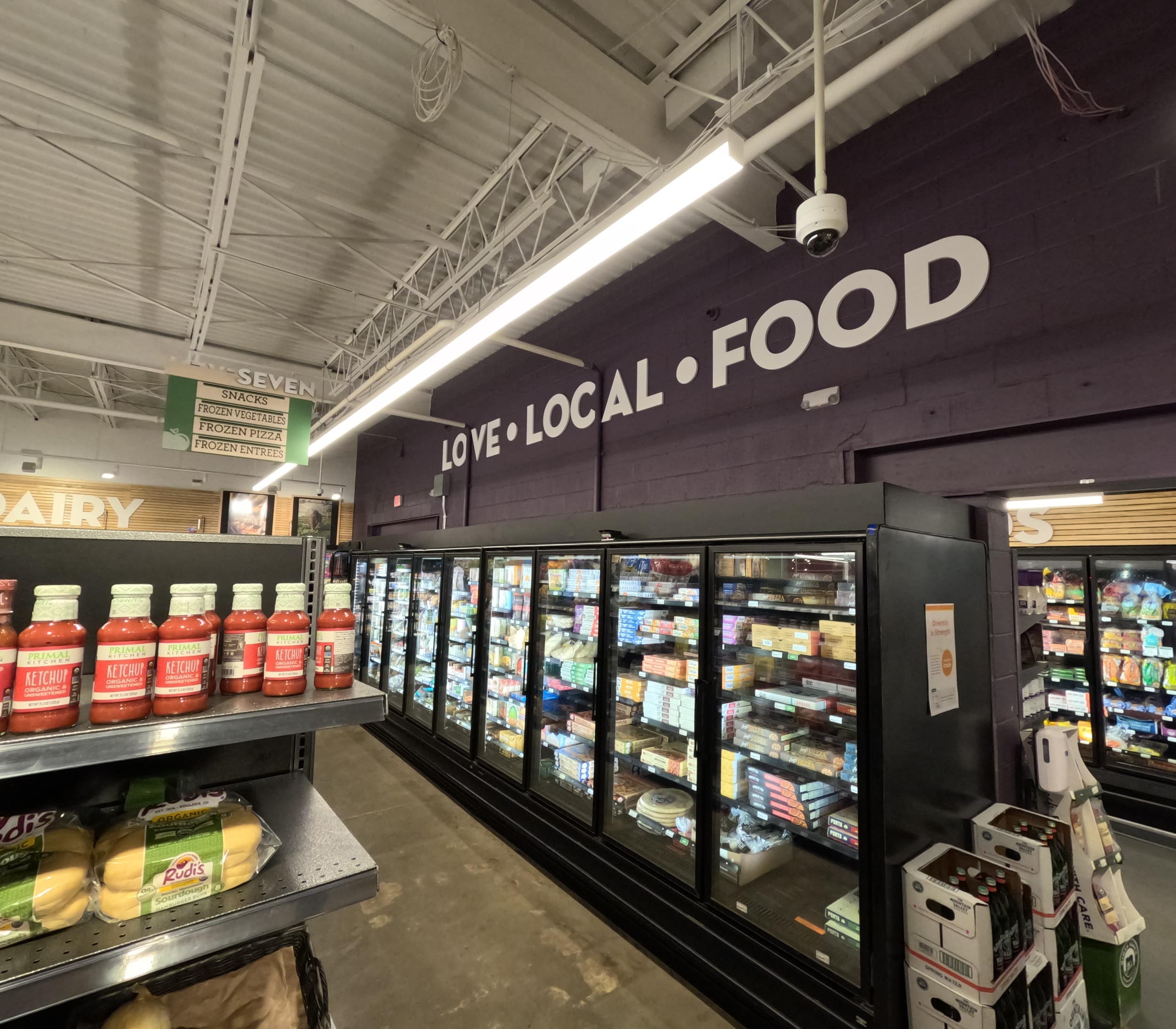 Belfast Community Co-op, coolers and sales floor.
