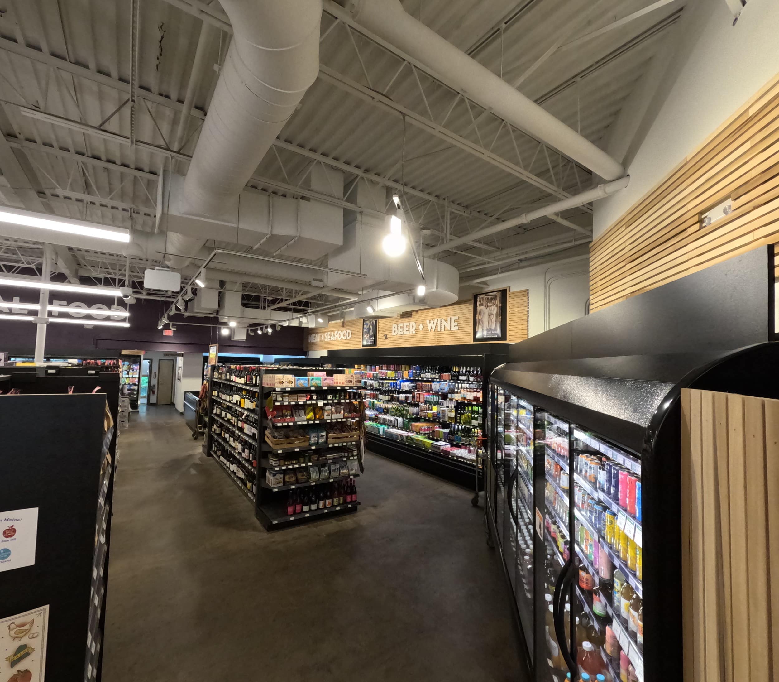 Belfast Community Co-op, coolers and sales floor.