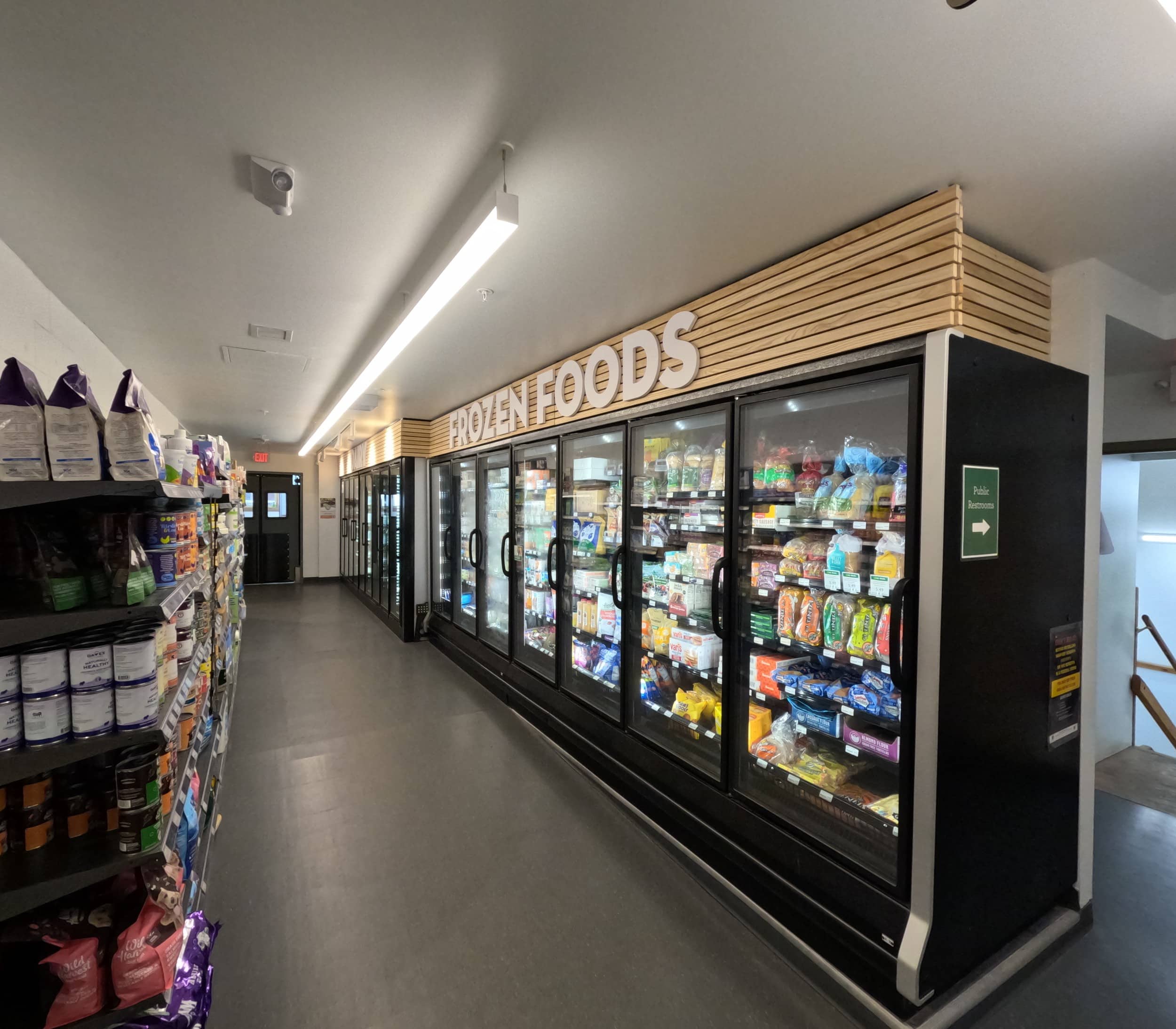 Belfast Community Co-op, coolers and sales floor.