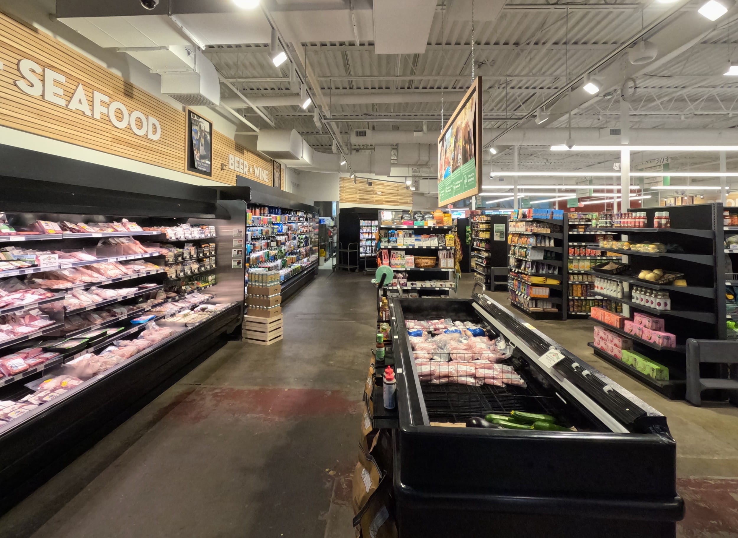 Belfast Community Co-op, coolers and sales floor.