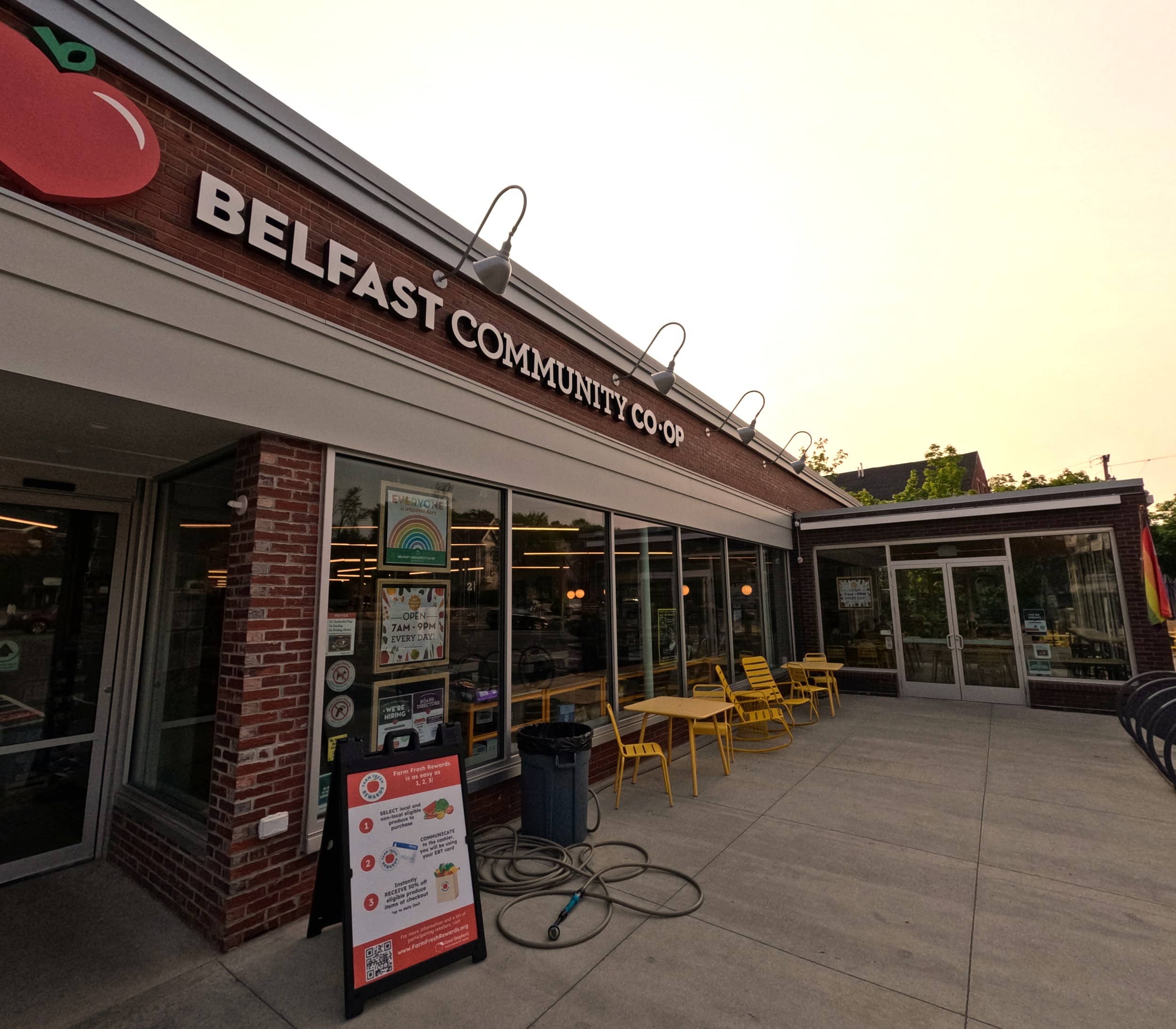 Belfast Community Co-op addition for expanded cafe seating and exterior entrance.
