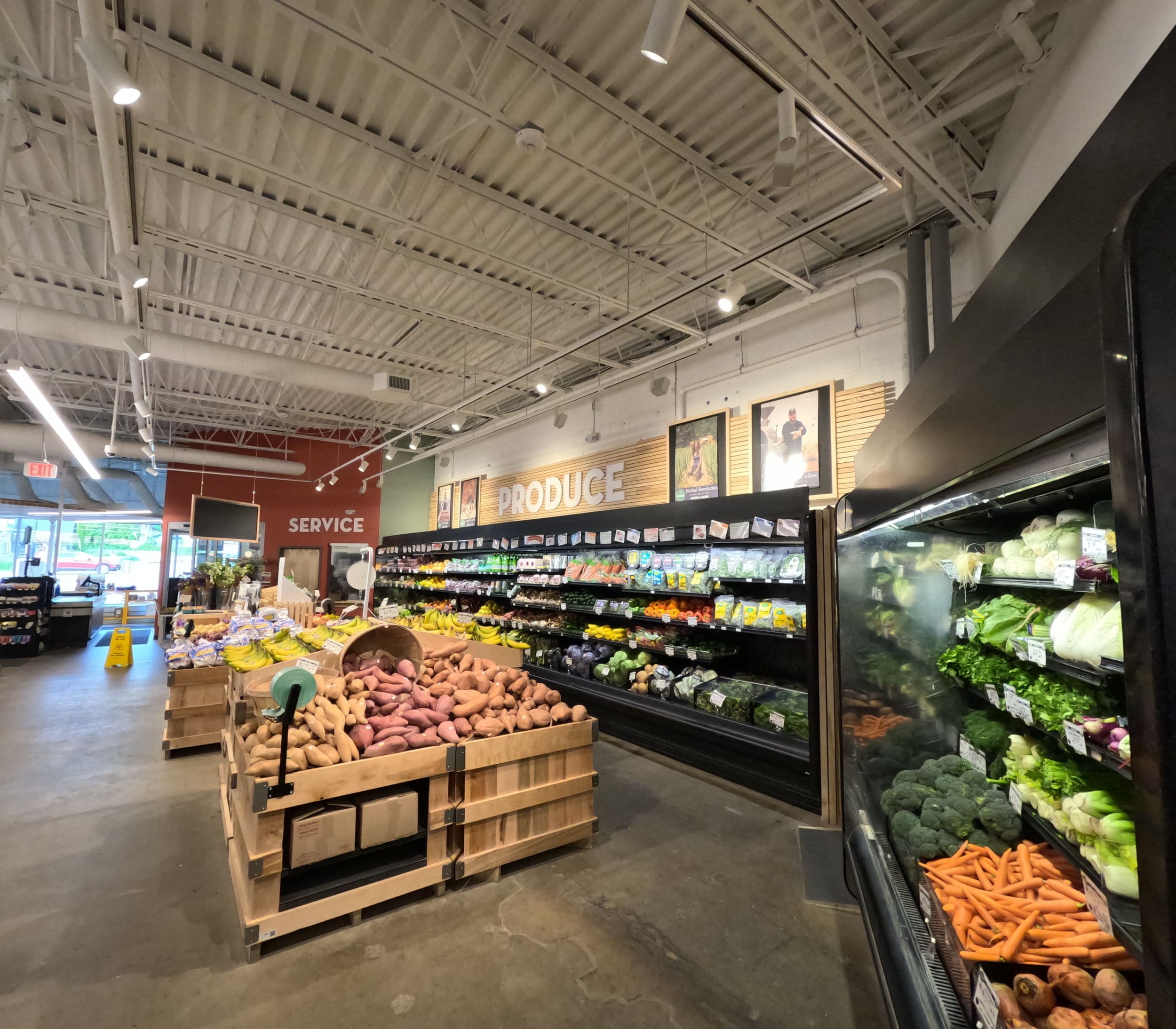 Belfast Community Co-op, produce coolers and sales floor