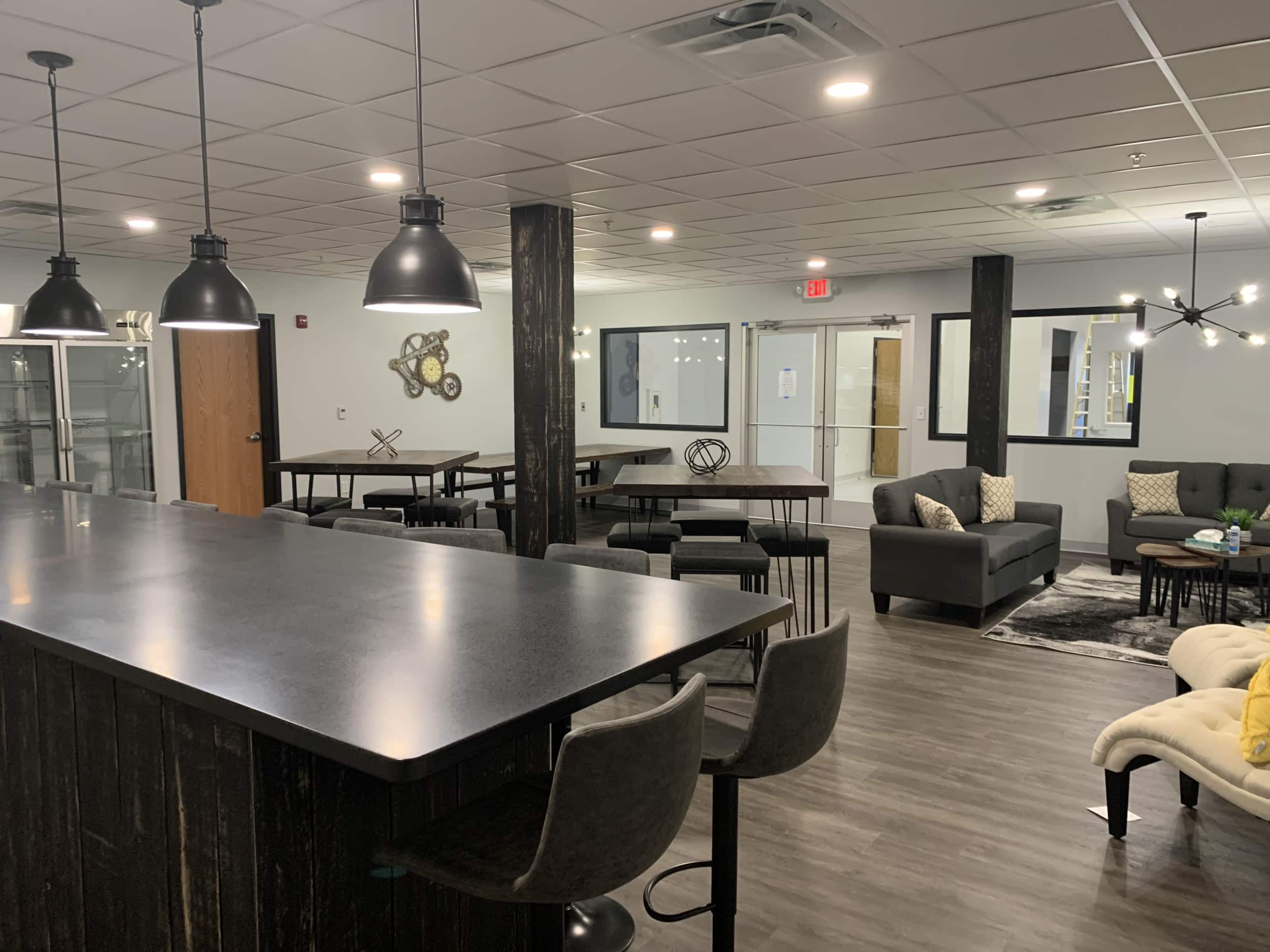 Cafe and break room in a commercial space