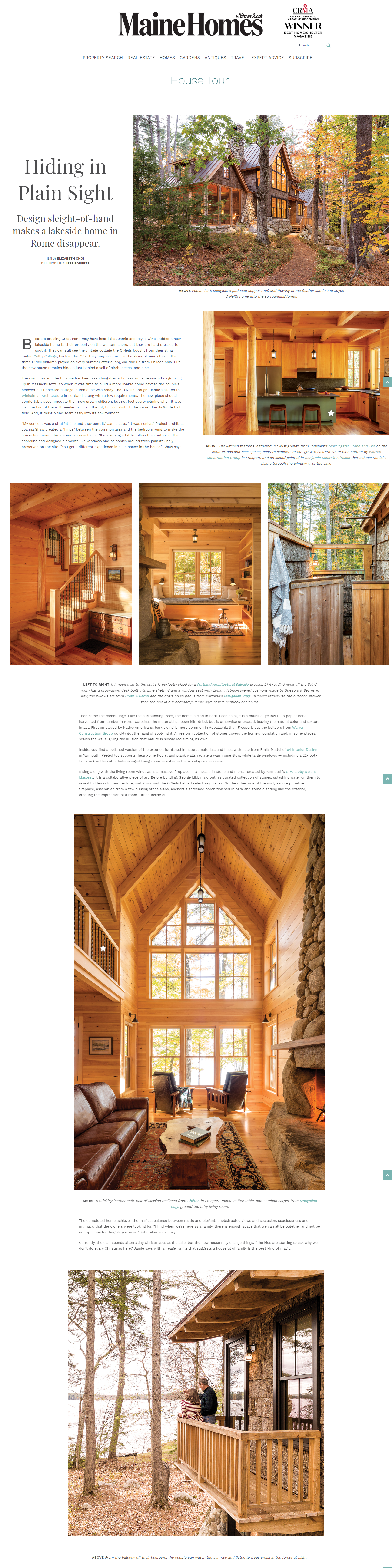 DownEast Magazine Rome House Article
