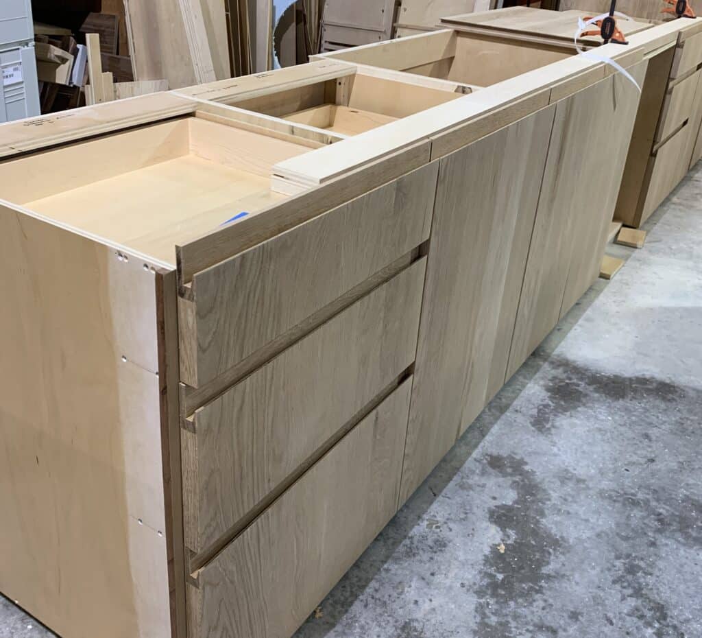 Custom millwork example cabinet drawers