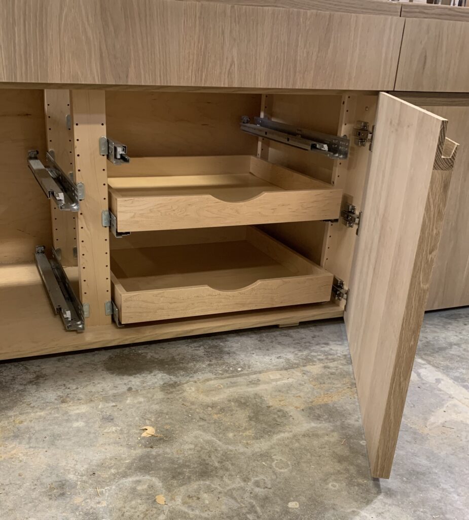 Custom millwork example cabinet drawers