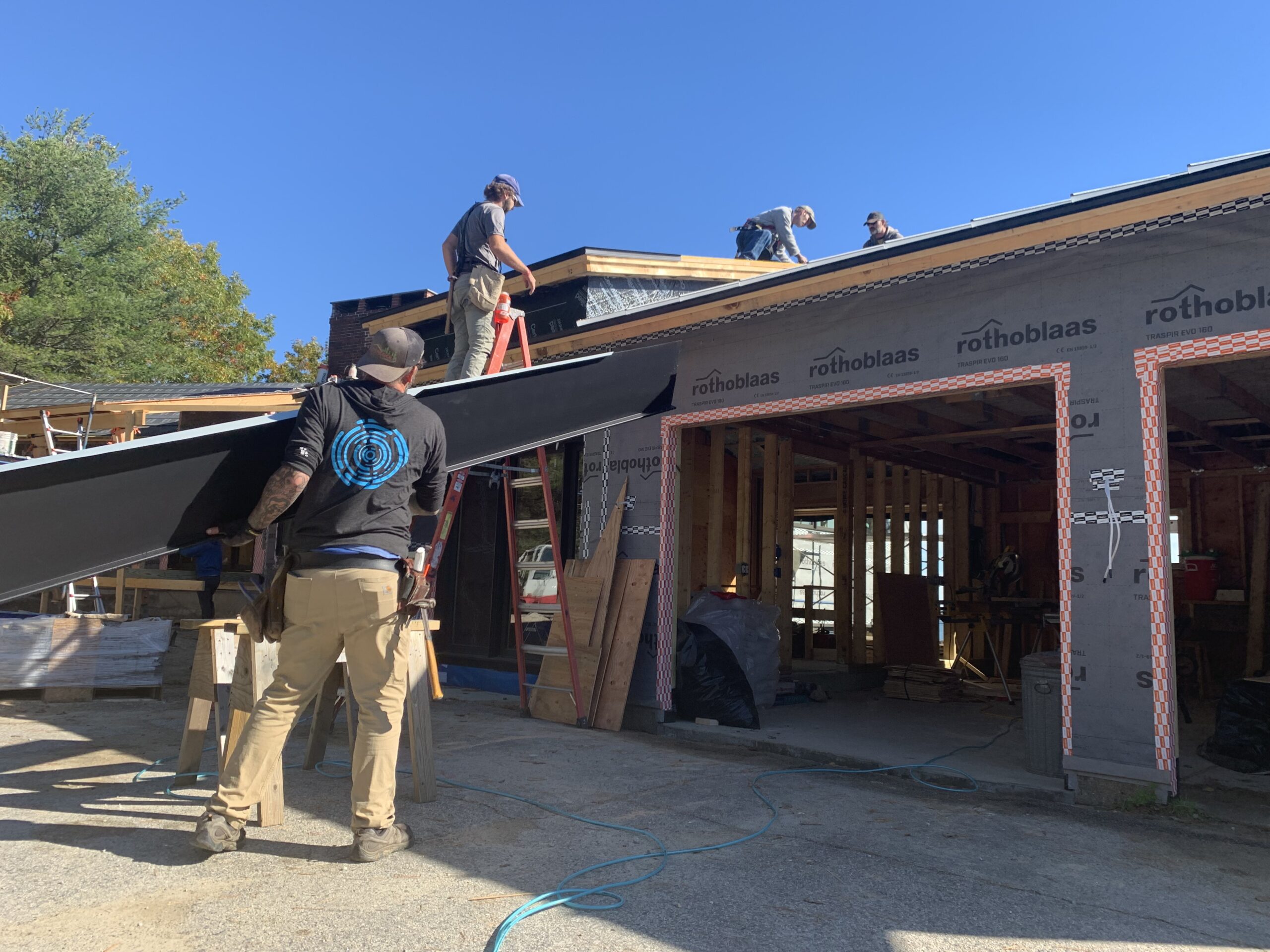 Passing up standing seam metal roof for install