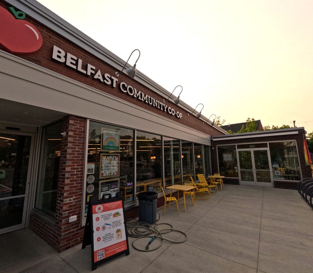 Belfast Community Co-op addition for expanded cafe seating and exterior entrance.
