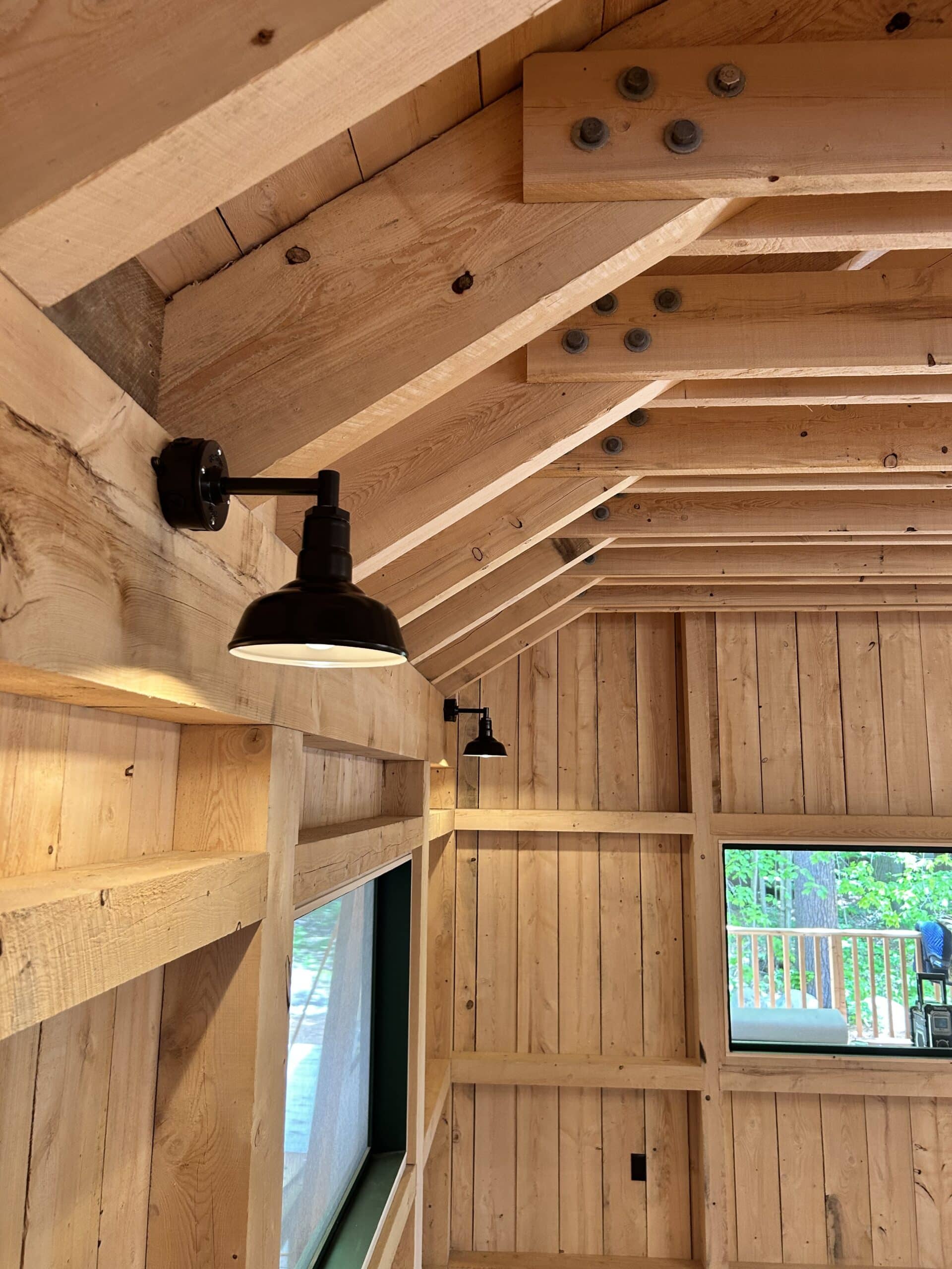 Wood timber framing and light
