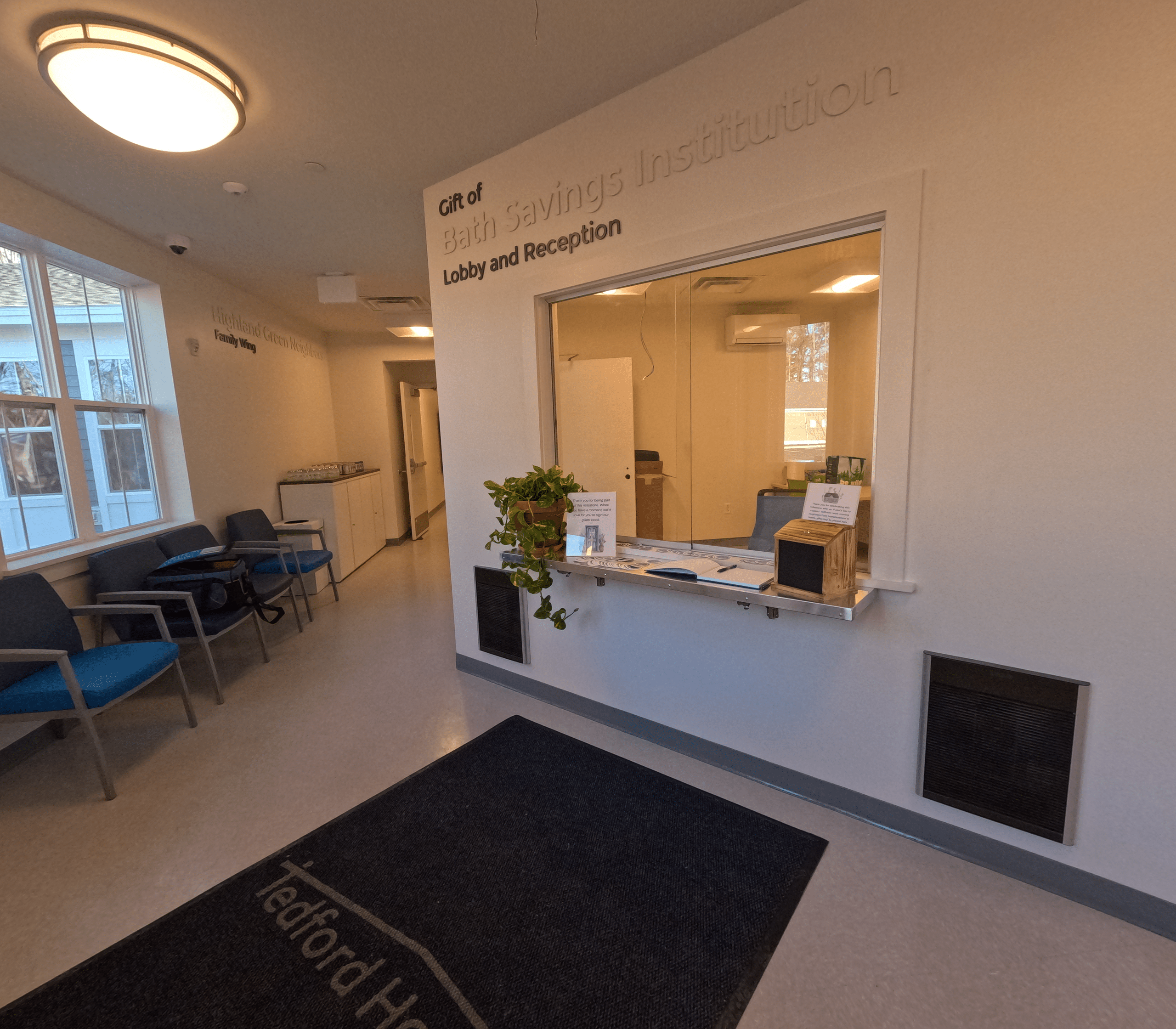 Lobby and Reception area at Tedford Housing Family Shelter and Housing Facility completed by Warren Construction Group