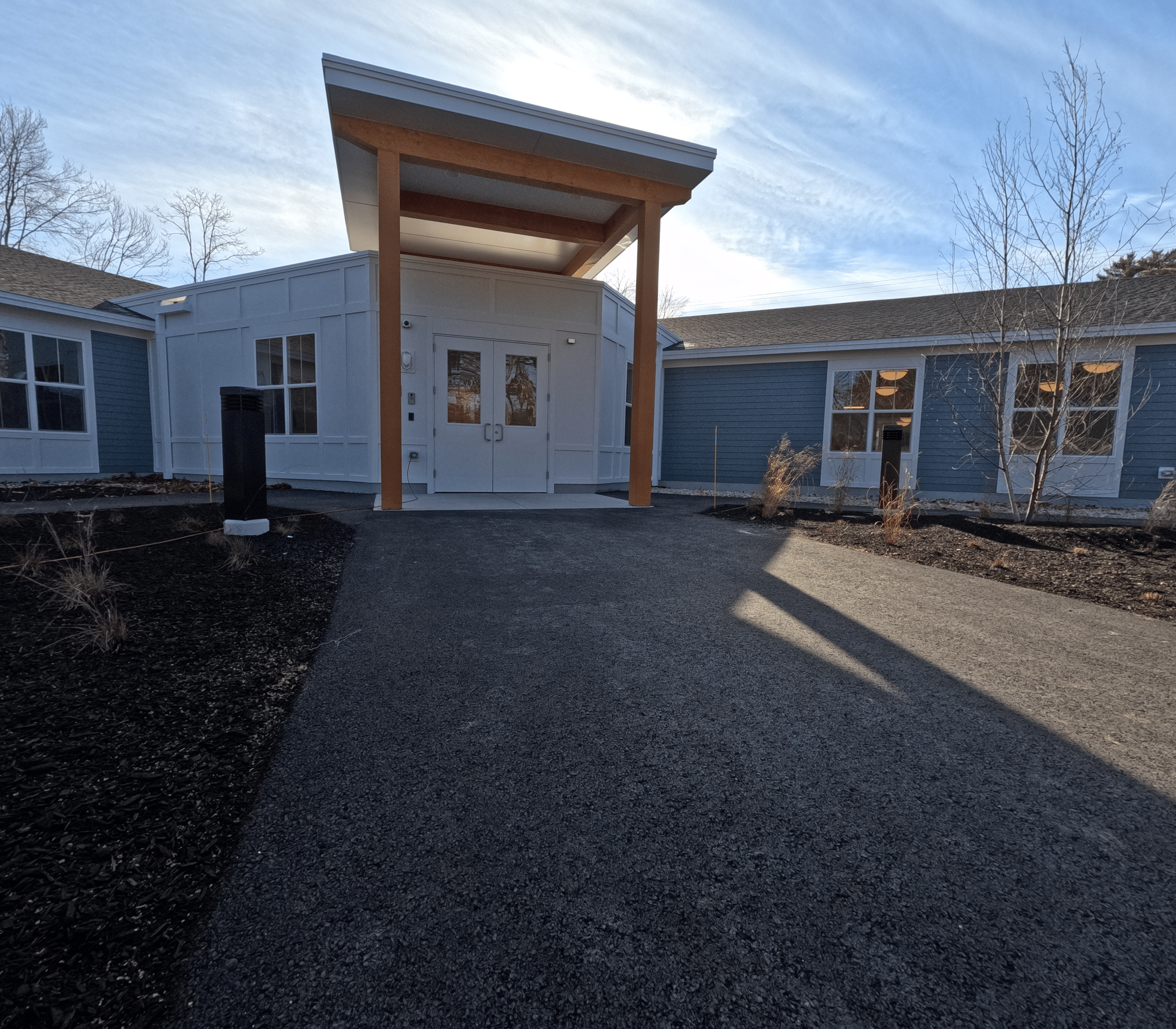 Tedford Housing Family Shelter and Housing Facility entrance completed by Warren Construction Group