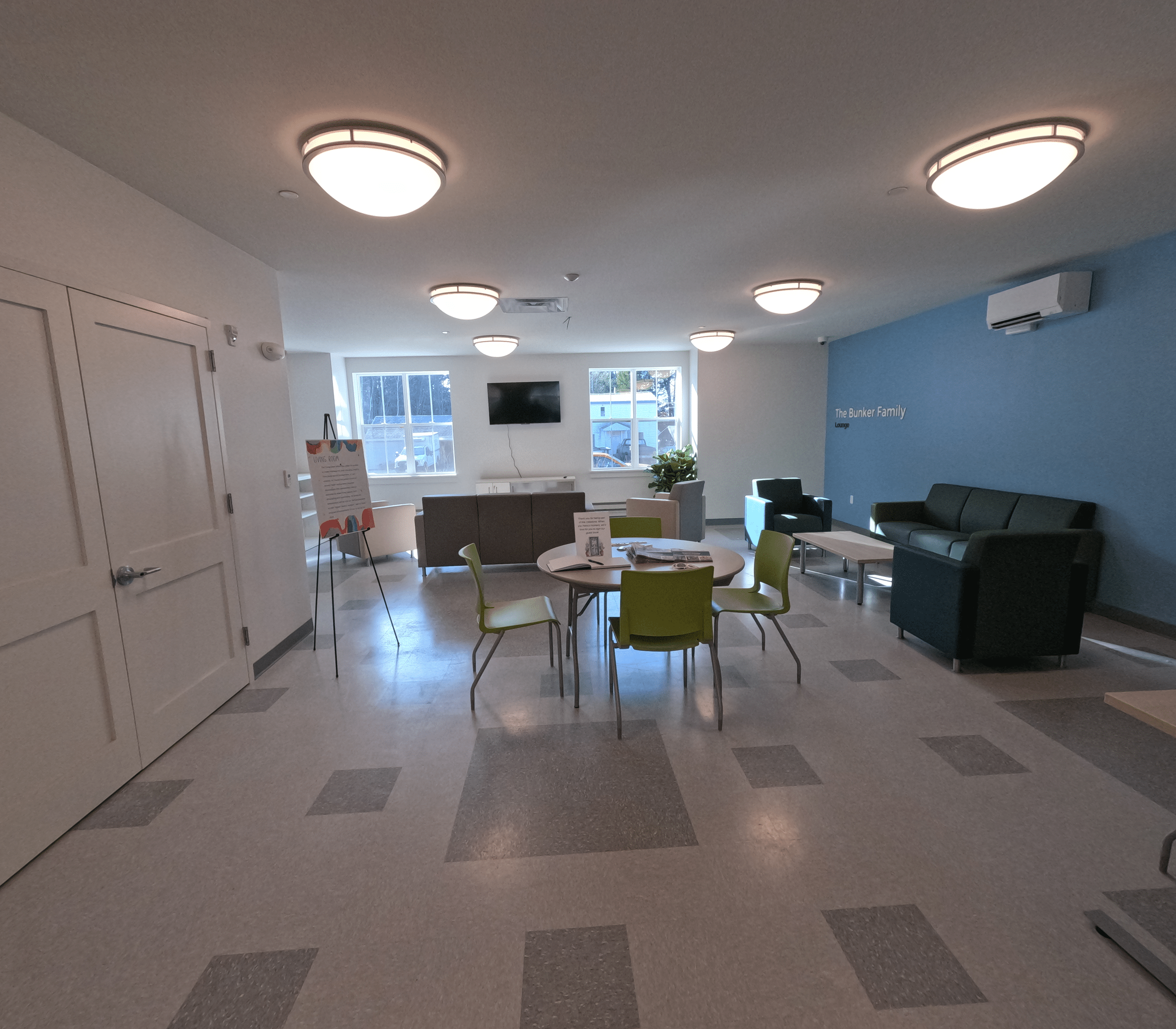Family Lounge at Tedford Housing Family Shelter and Housing Facility completed by Warren Construction Group