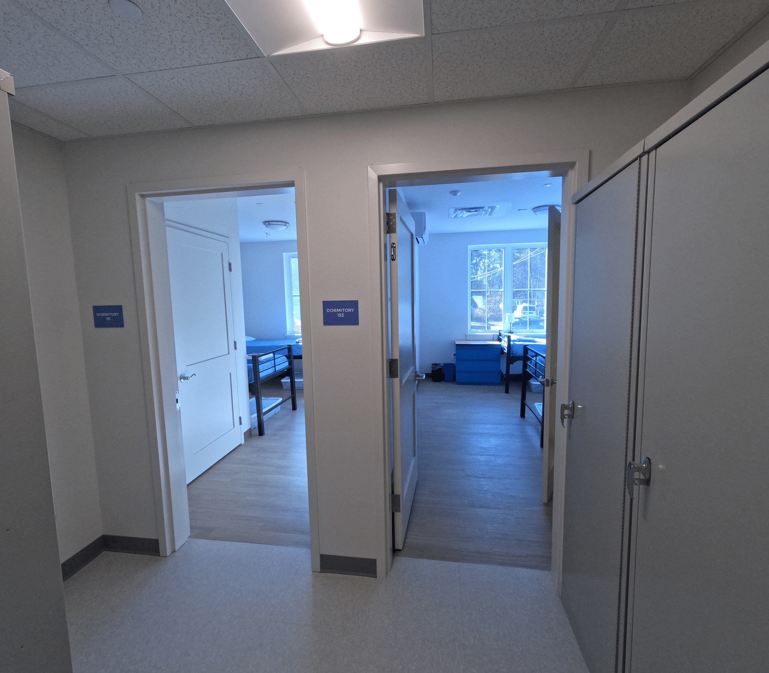 Two dormitory rooms Tedford Housing completed by Warren Construction Group