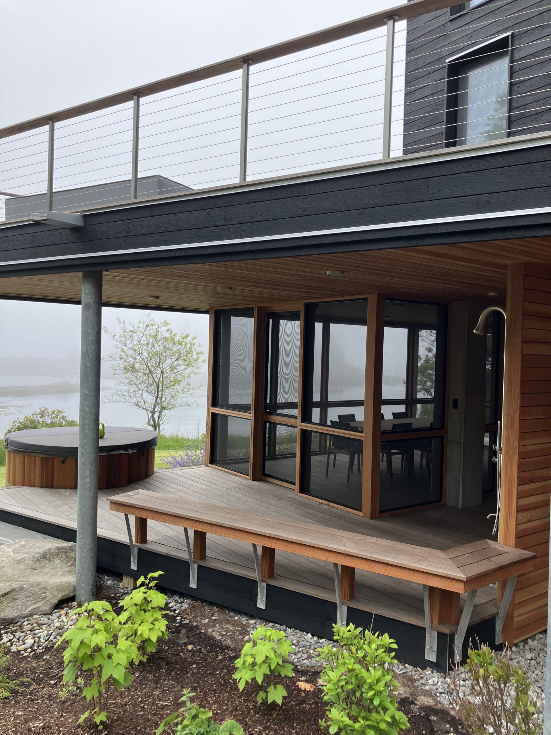 With a deck above and below you can take your pick on the location to enjoy the Maine coastal scenery. A hottub and screen in porch below or the sun deck above.